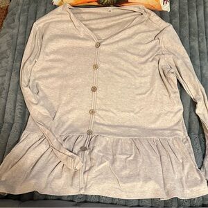 Women's Cream Button-Down Top